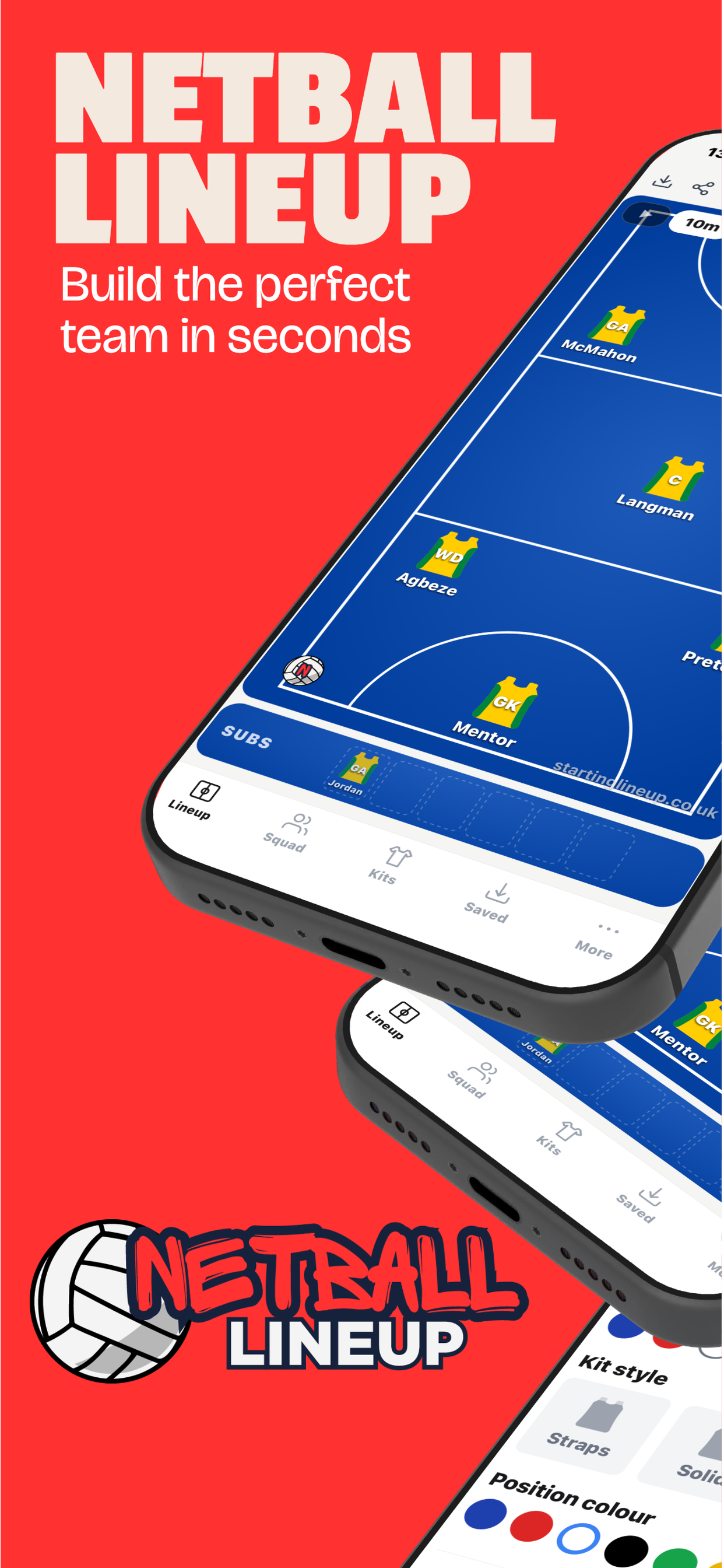 Netball Lineup app preview